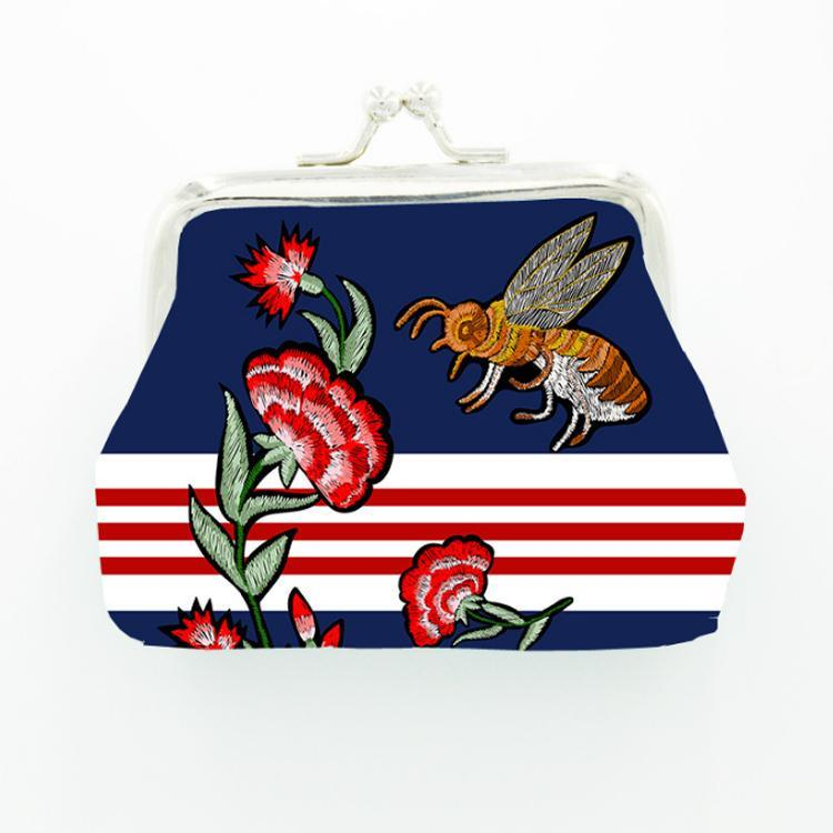 Women PU Leather Mini Cute Bee Coin Purse