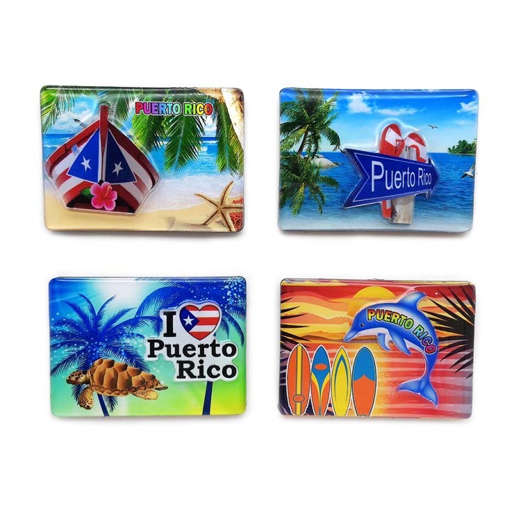 Custom Epoxy Printing Country Souvenir Magnet Puerto Rico Souvenir EVA Fridge Magnet