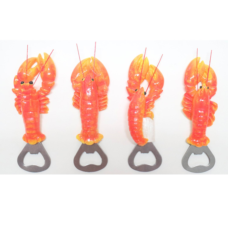 Factory Custom Beach Tourist Souvenir Personalized Resin Lobster Bottle Opener