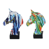 Animal Figurine Colorful Art Home Decor Collection Resin Horse Head Statue