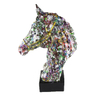 Animal Figurine Colorful Art Home Decor Collection Resin Horse Head Statue