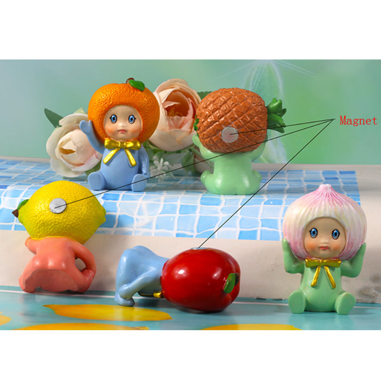 Wholesale Creative Cute Fruit Vegetable Baby Baptism Souvenir Baby New Born Souvenir Resin Craft Fridge Magnet