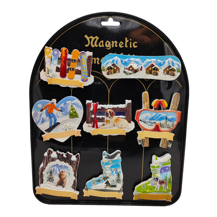 Customized Logo Resin Snow Mountain Tourist Souvenir Germany Austria French Souvenir Fridge Magnet