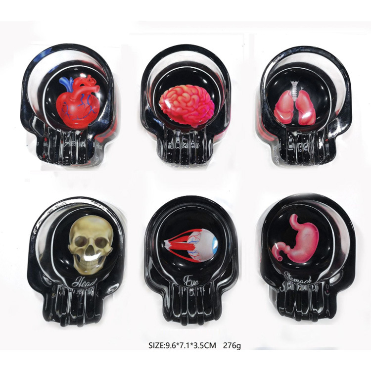 Custom Logo Portable Souvenir Glass Skull Ashtray