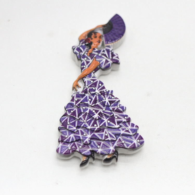 Wholesale Resin Tourist Souvenir Sevilla Spain Dancing Girl Fridge Magnet