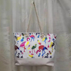 Wholesale Custom Flamingo Ladies Canvas Handbag Golden Printing Beach Bag