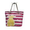 Factory Wholesale Canvas Shopping Bag Cotton Rope Pineapple Beach Bag