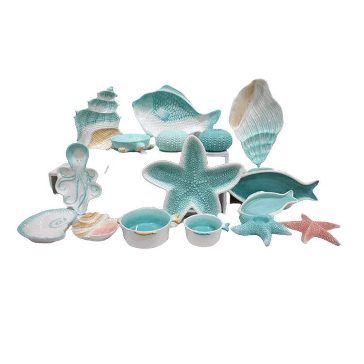 Modern Unique Shape Ocean Home Decorative Ceramic Fish Plate