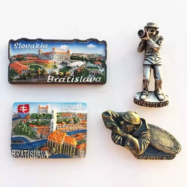 Customized European City Landscape Resin Magnet Slovakia Souvenir Fridge Magnet