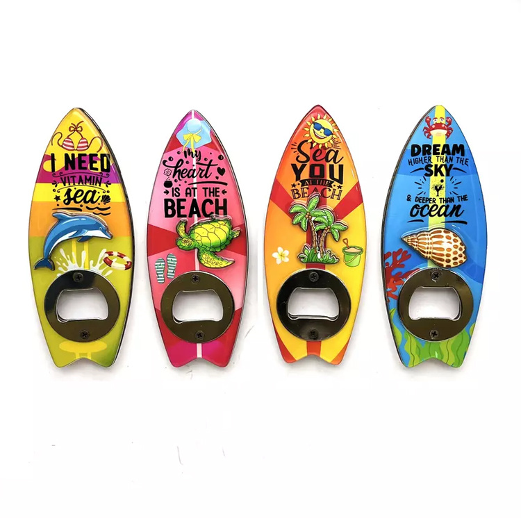 Wholesale Beach Tourist Wood Souvenir Magnet Opener Flip Flops Bottle Opener