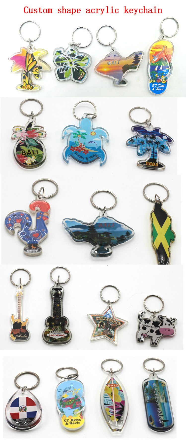 Custom Souvenir Turtle Shape Acrylic Keychain