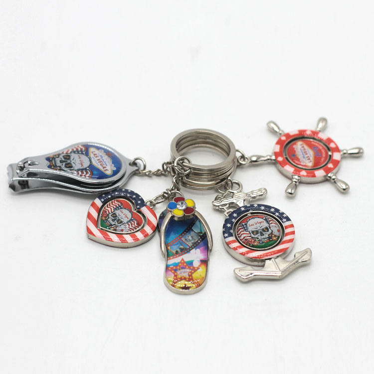 Wholesale Women Bag Pendant Keychain Epoxy Metal Tourist Souvenir Brazil Rotating Keychain