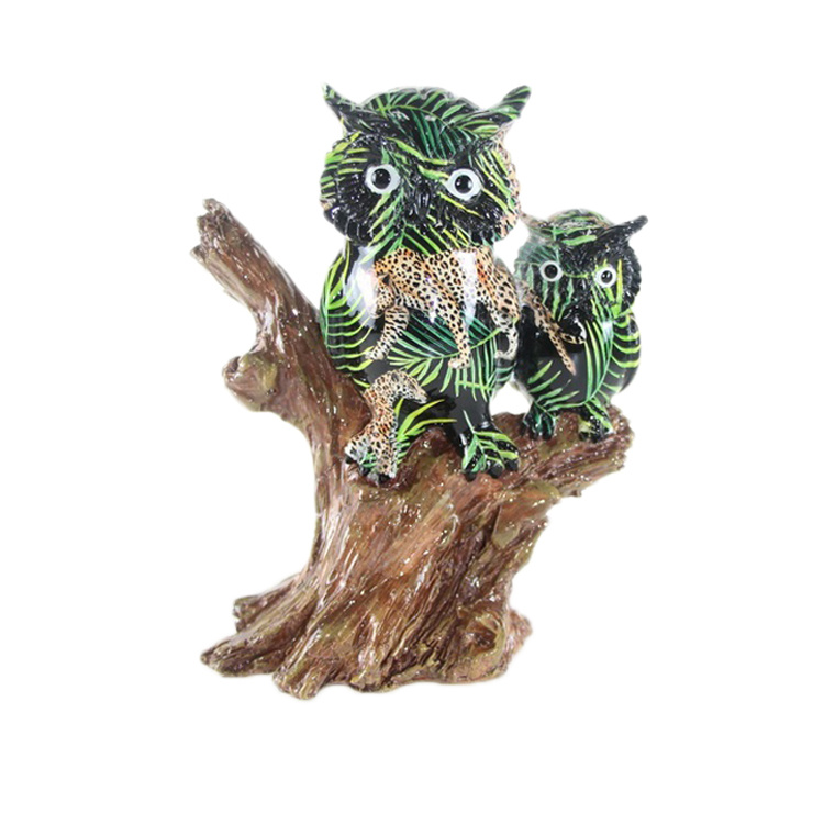 Wholesale Custom Resin Small Colorful Owl Figurines Statue Decoration for Home Decor