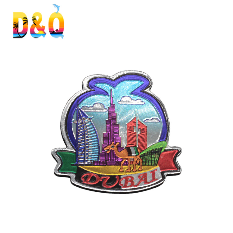 Customized 3D Tourist Souvenir Dubai Aluminium Foil Fridge Magnet