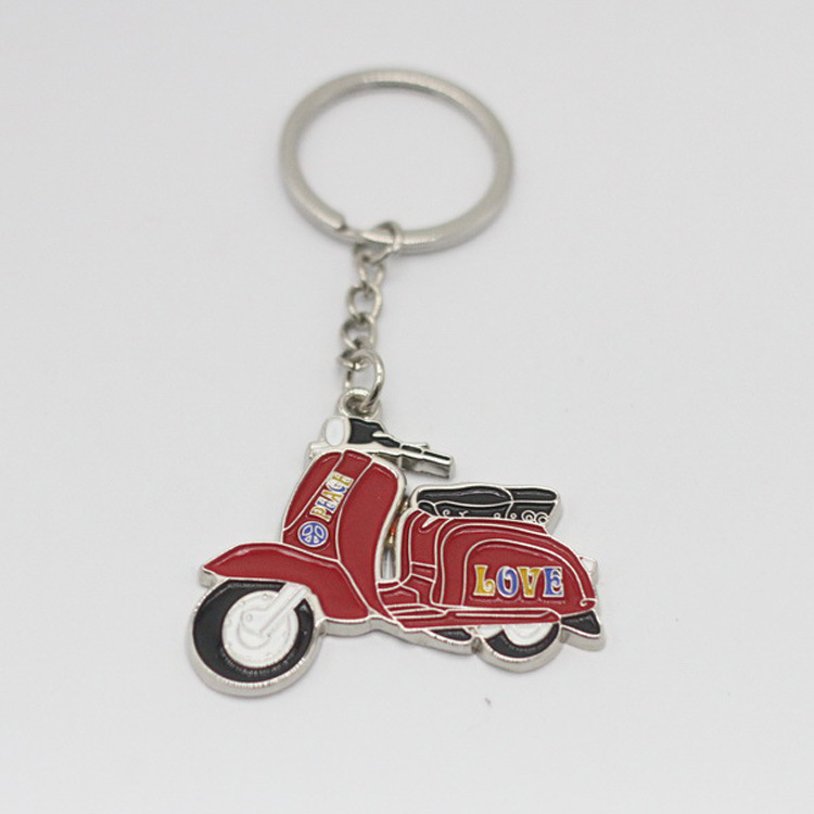 Promotion Gift Souvenir Custom Logo Alloy Motorcycle Bus Shaped Keychain