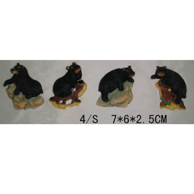 Custom Hand Printed Resin Tourist Souvenir Black Bear Fridge Magnet