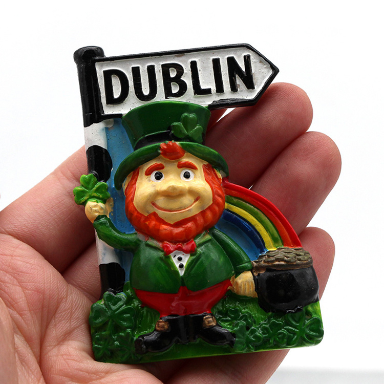 Wholesale St. Patrick Day Dublin Lucky of Irish Gift Resin 3D Ireland Souvenir Fridge Magnet