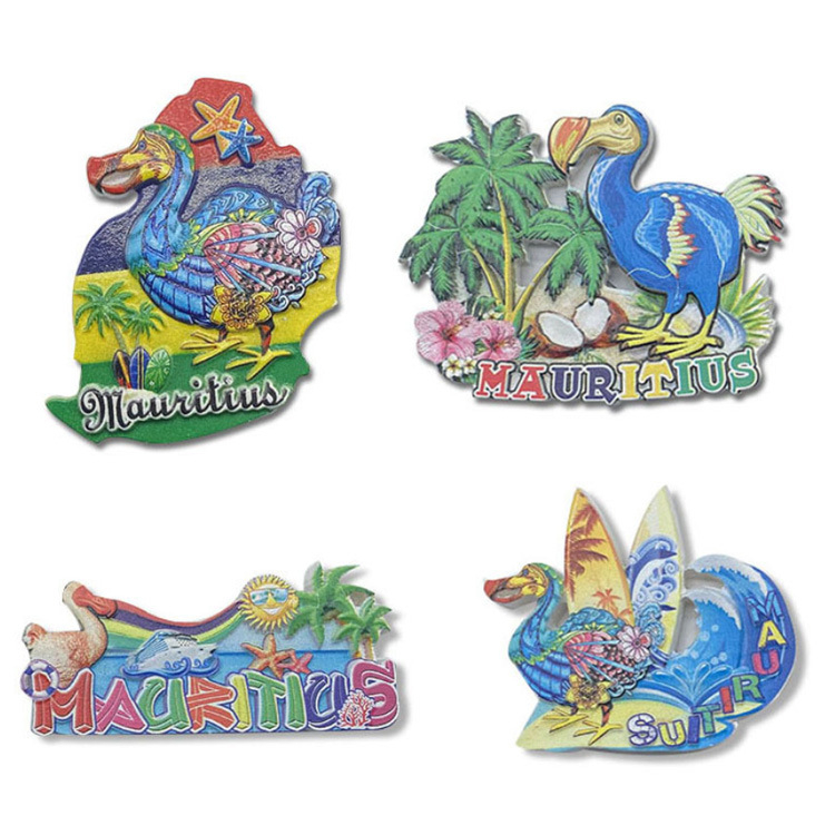 Custom Resin Printing Beach Souvenir Dodo Mauritius Souvenir Fridge Magnet