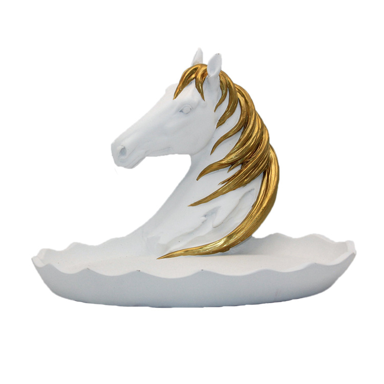 Factory Wholesale Home Table Decoration Resin Figurine White Horse Statue