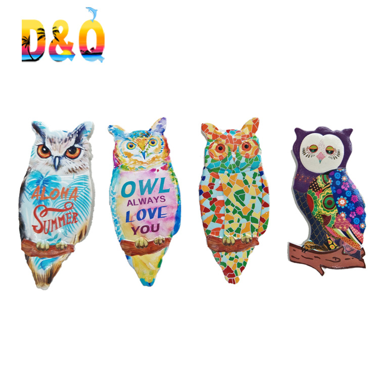 Resin Printing Animal Shape Souvenir Magnet Owl Fridge Magnet