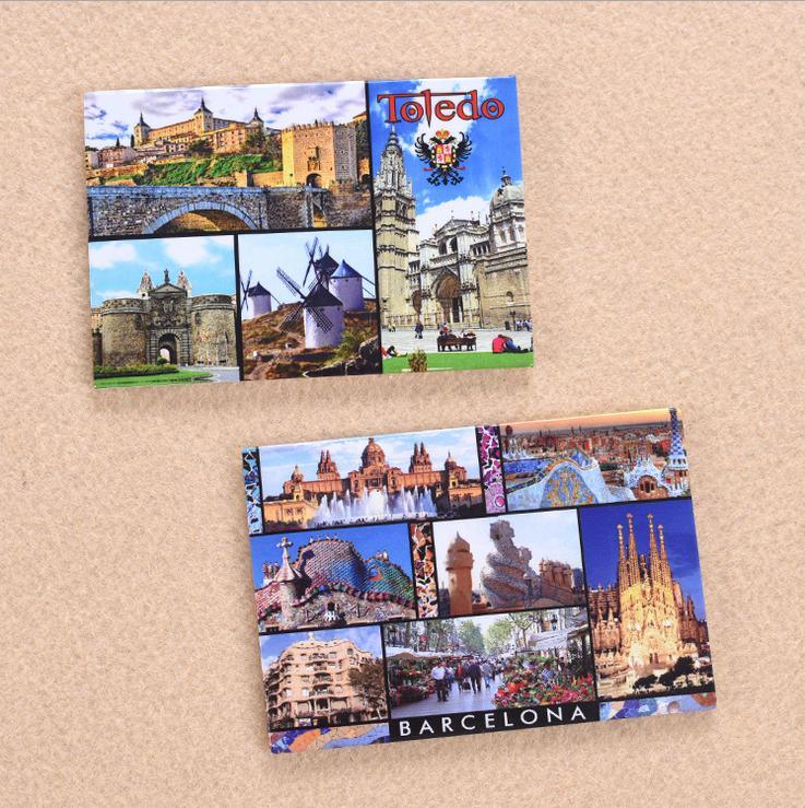 Wholesale Factory Custom City Design Promotional Gifts Souvenirs Tourist Gift Photo Tin Fridge Magnet