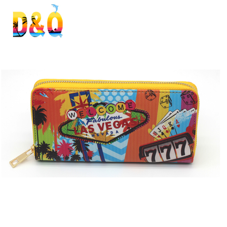 Wholesale Tourist Souvenir Gift Card Holder Wallet Customized Lady Wallet Women Long PU Wallet