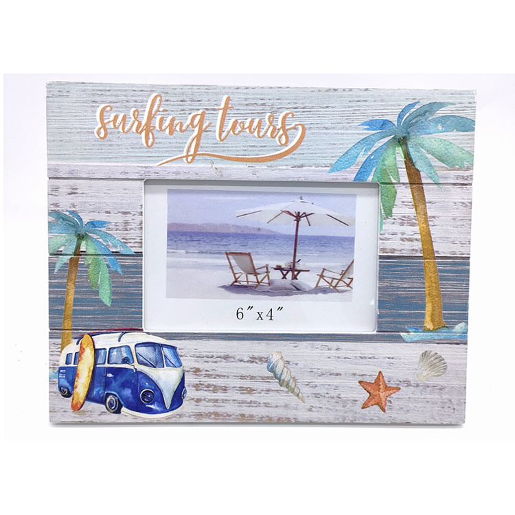 Wholesae Custom MDF Large 4X6 Beach Souvenir Distressed Wood Vintage Picture Frames