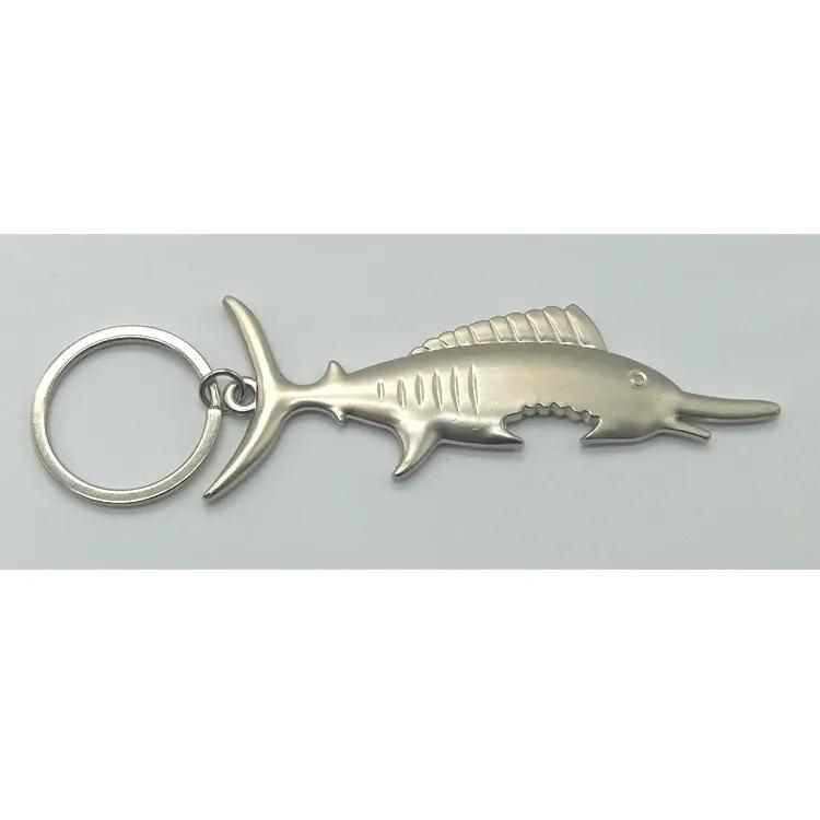 Tourist Souvenir Beach Sea Animal Shape Zinc Alloy Shark Keychain Bottle Opener