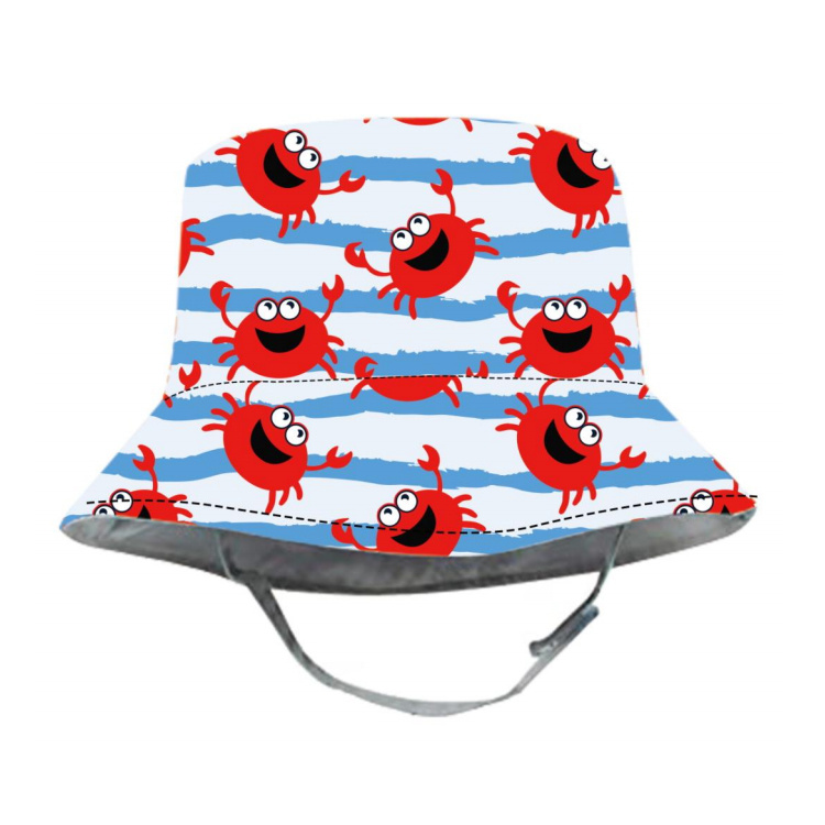 Custom Logo Cotton Kids Beach Bucket Hat String Fisherman Hat