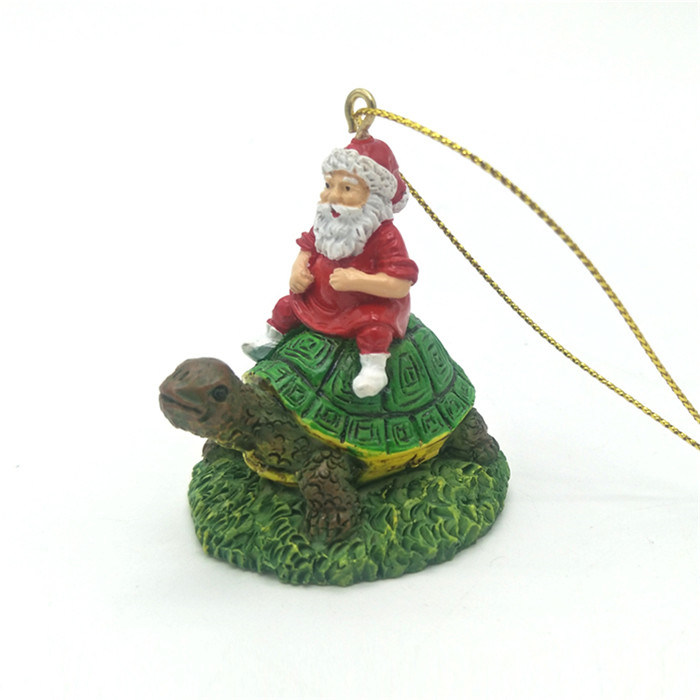 Custom Christmas Tree Decoration Polyresin Sea Coastal Beach Santa Christmas Ornament