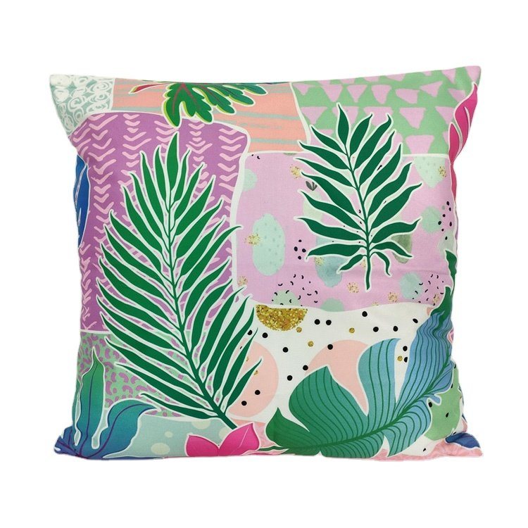 Wholesale Custom Digital Printing Tropical Beach Design Plant Leaf Pillow Case