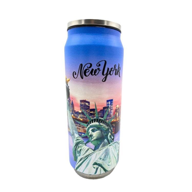 Custom Logo Print Stainless Steel Tourist Souvenir Can Shape Water Bottle