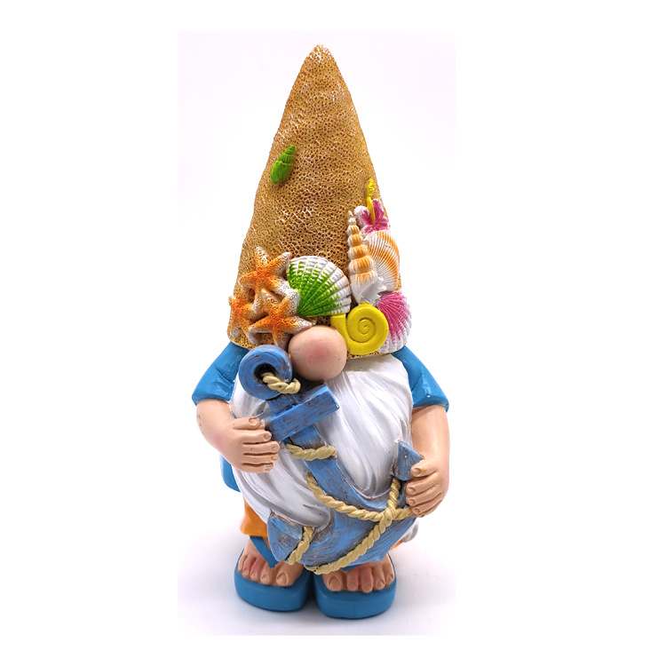 Custom Cute Gnome Figurine Ornament Coastal Surfboard Beach Resin Gnome Statue