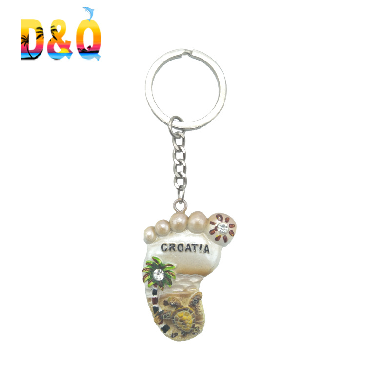 Creative Custom Shape Hamburger Food Resin Keychain for Gift