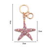 Fashion Bag Accessory Keychain Pendant Diamond Rhinestones Starfish Star Keychain