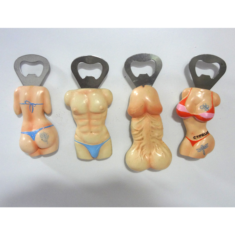 Wholesale Custom Resin Fat Women Bottle Opener Fridge Magnet Tourist Souvenir Beer Bottle Opener