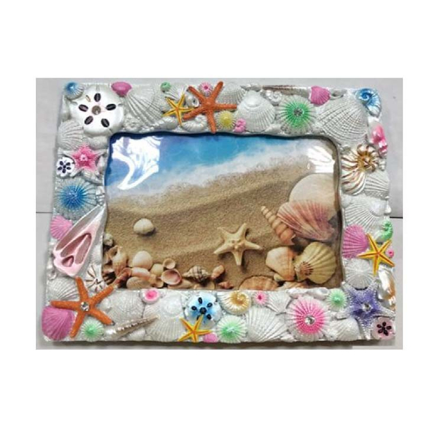 Beach Souvenir Gift Coastal Decor Sea Shell Resin Photo Frame