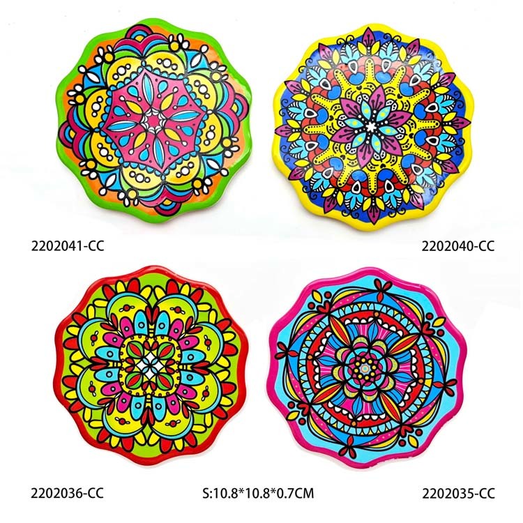 2022 Amazon Hotsale Ceramic Round Coaster Mandala Design Custom Sublimation Coasters