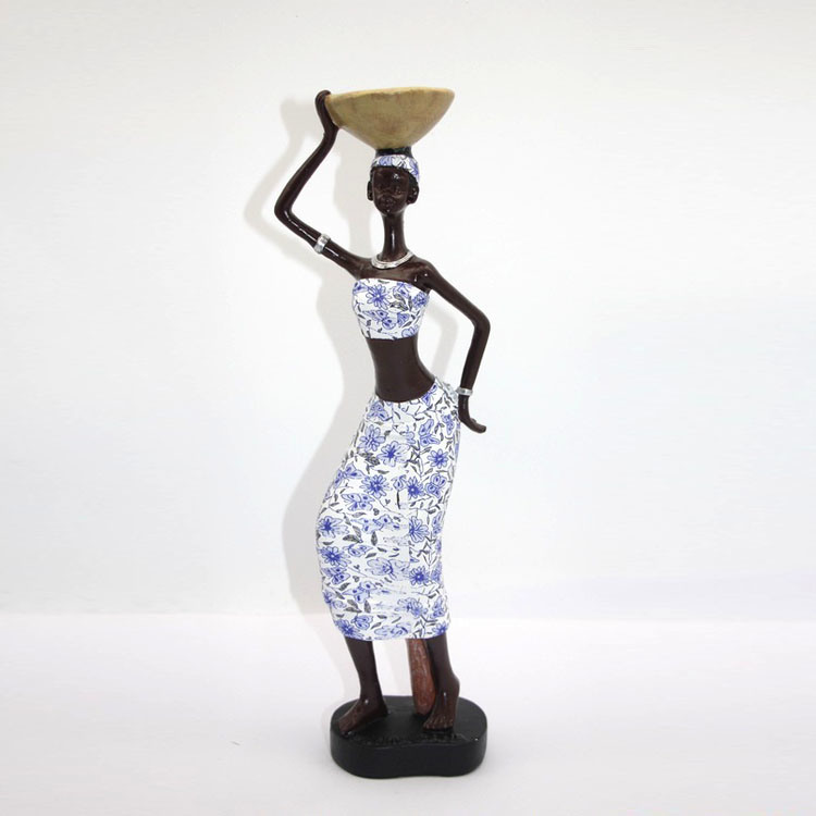 Home Decoration African Woman Statue Resin African Woman Figurine