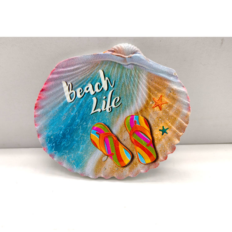 Custom Printing Beach Design Shell Shape Resin Canary Islands Italy Sicilia Souvenir Fridge Magnet