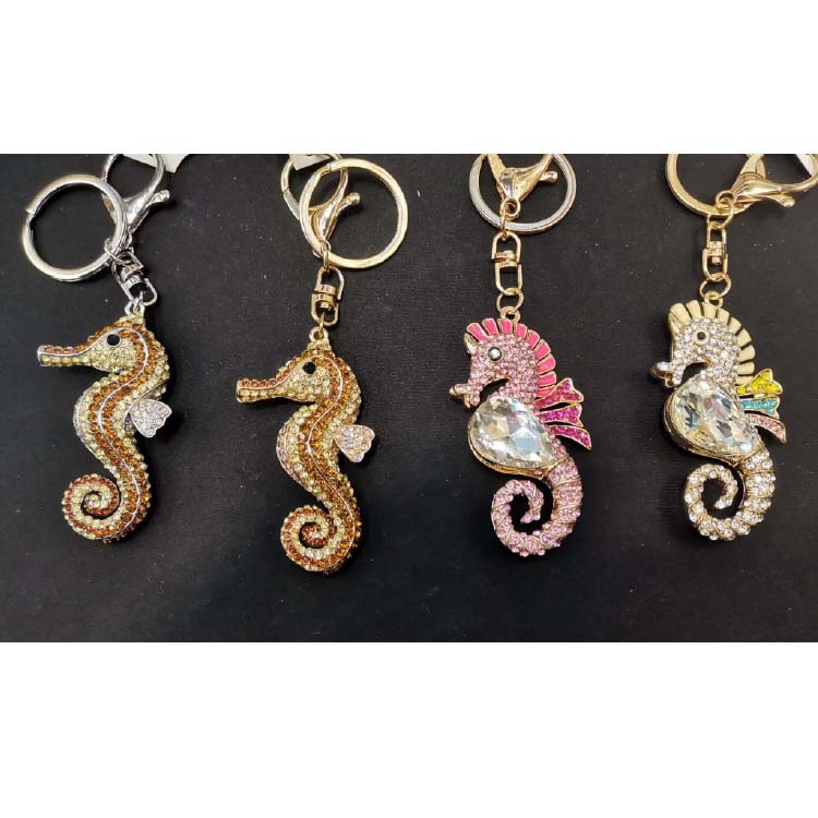 Wholesale Crystal Rhinestone Keyring Pendant Beach Tourist Souvenir Tropical Fish Keychain