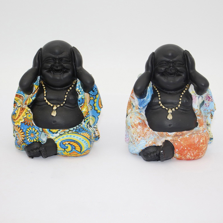 Lucky Happy Buddha Figurine Resin Laughing Buddha Statues for Home Decor