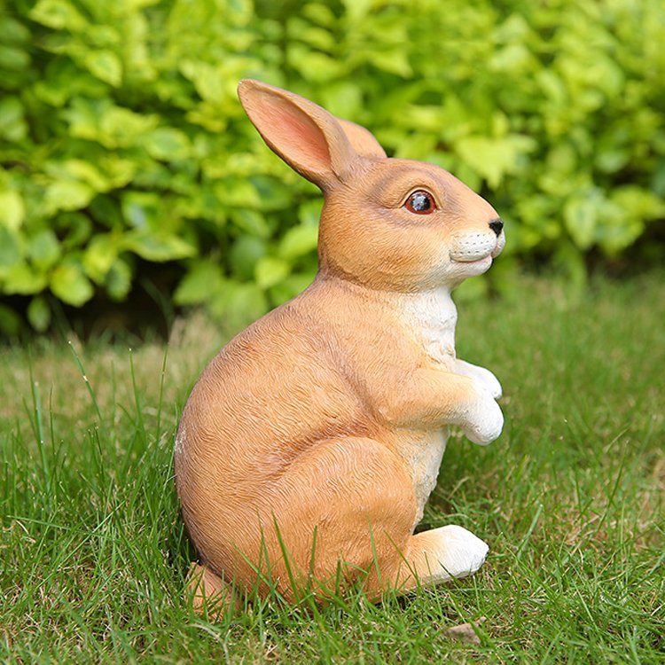 Custom Animal Statue Outdoor Garden Decoration Lovely Resin Rabbit Figurine