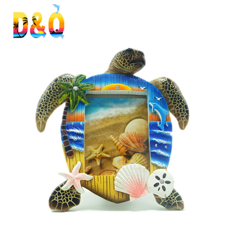 Handmade Beach Souvenir Turtle Resin Photo Frame Table Decoration