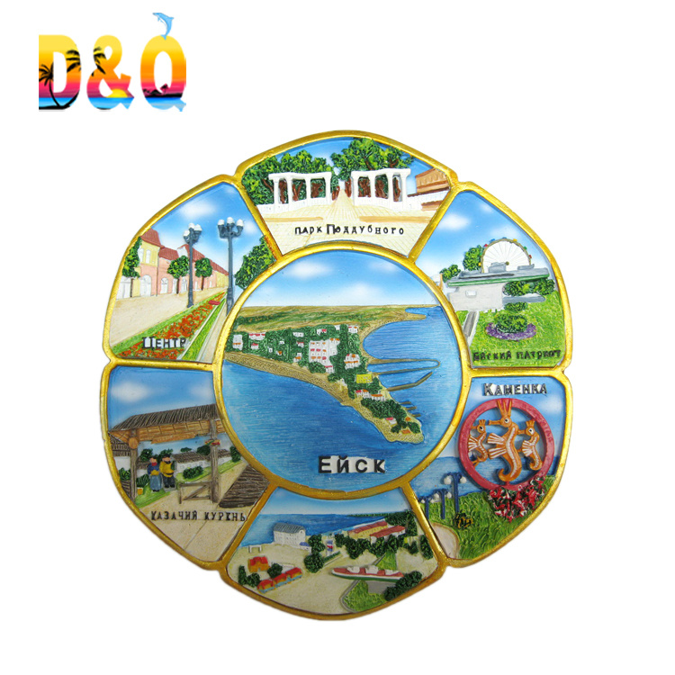 Custom Design Resin 3D Souvenir Landscape Plate