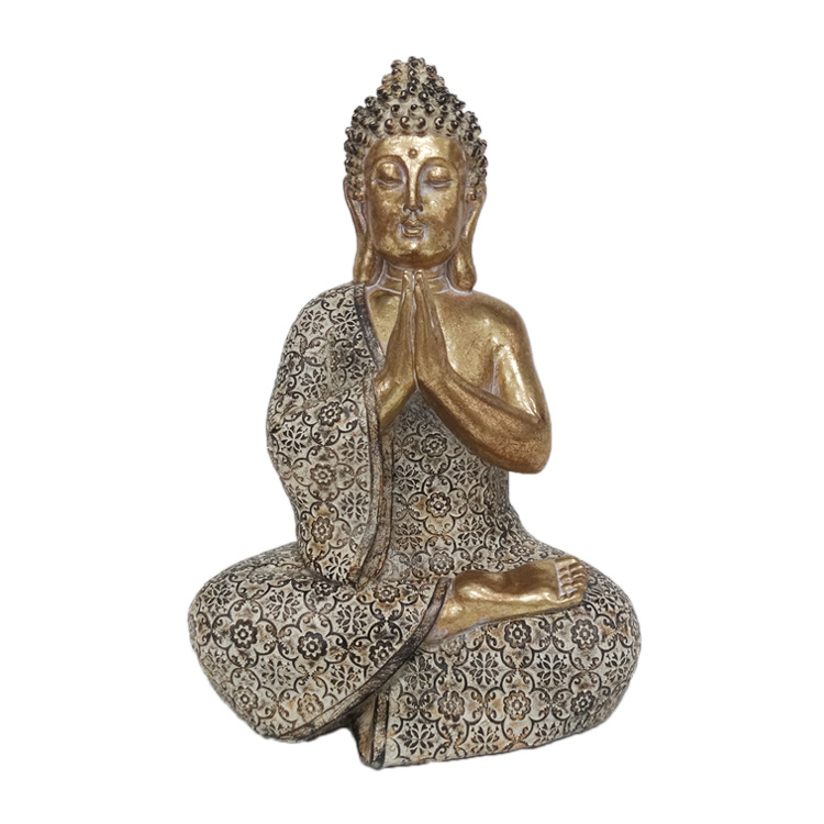 Retro Resin Craft Gold Budha Statue Home Decor