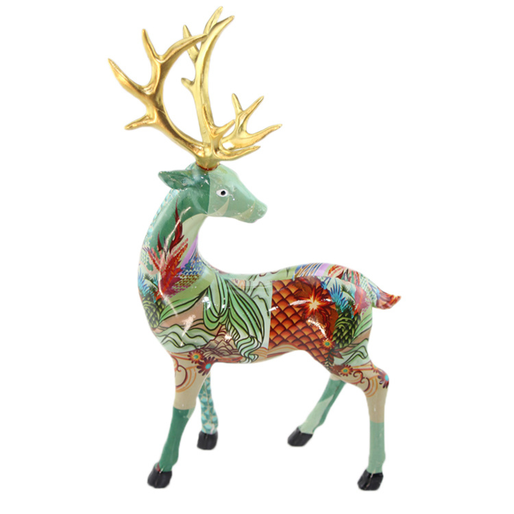 Modern Light Luxury Animal Design Resin Large Deer Statue for Home Decoration