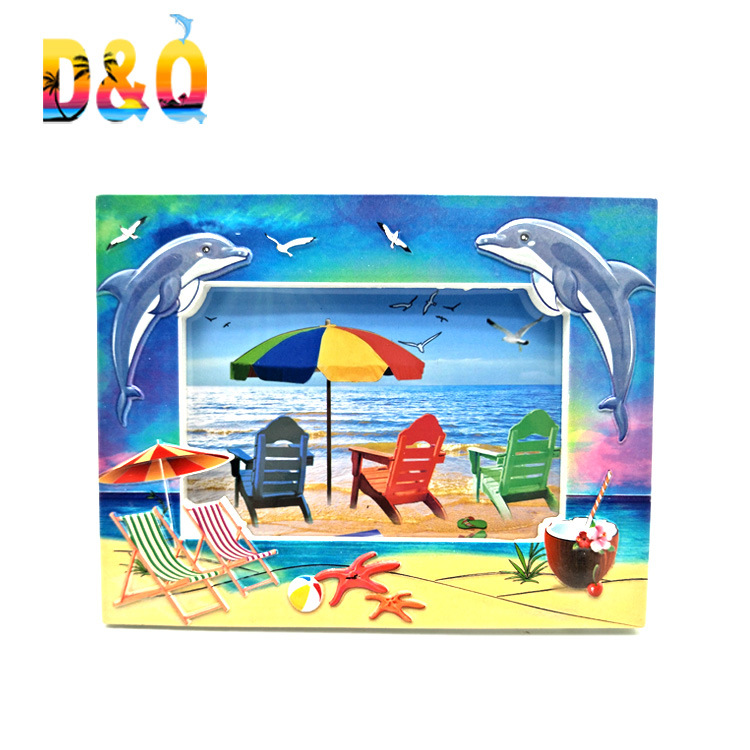 Custom Printed Design Polyresin Beach Souvenir Photo Frame