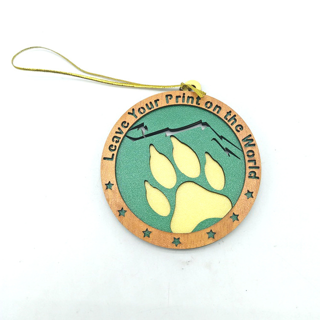 2022 Bear Christmas Tree Hanging Decoration MDF Wooden Custom Christmas Ornaments