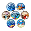 Custom Round Souvenir Glass Fridge Magnet Set